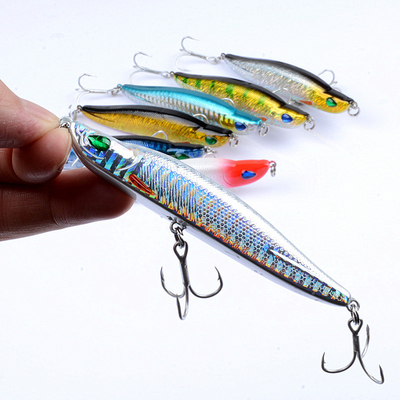 7 Màu sắc 9/.5CM/17G 6#*2Hooks sông biển Long Shot nhựa cứng mồi chìm bút chì câu cá mồi