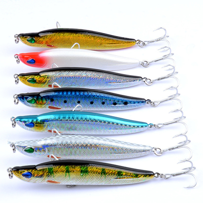 7 Màu sắc 9/.5CM/17G 6#*2Hooks sông biển Long Shot nhựa cứng mồi chìm bút chì câu cá mồi