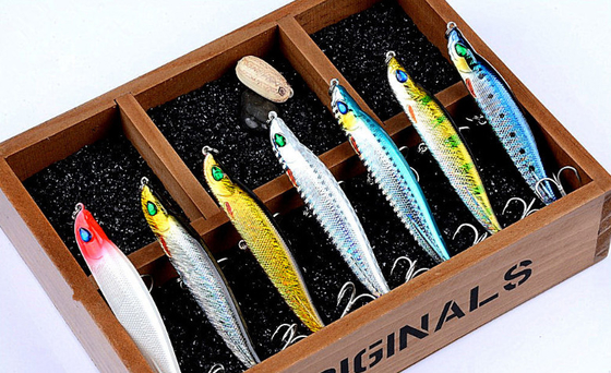 7 Màu sắc 9/.5CM/17G 6#*2Hooks sông biển Long Shot nhựa cứng mồi chìm bút chì câu cá mồi