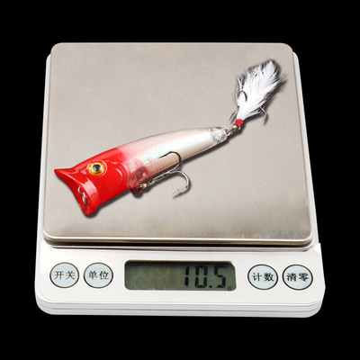 7 màu sắc 8CM/10.50G Feather Hook Perch,Catfish Plastic Hard Bait Popper Lure câu cá
