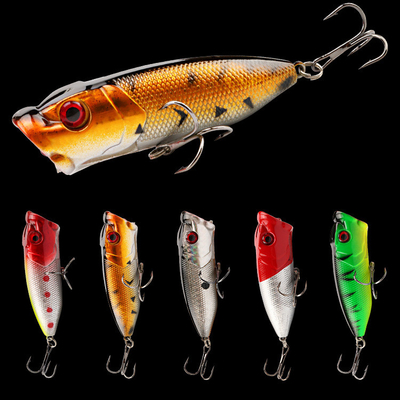 5 màu 7CM/12.20g Perch,Catfish nhựa Hard Bait Casting Trolling Popper