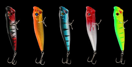5 màu 9CM / 11g Perch,Catfish nhựa biển cứng mồi ném Trolling Popper câu cá mồi