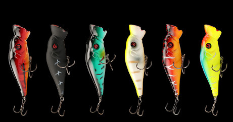 6 màu 8.50CM / 11g Perch,Catfish nhựa mồi cứng Casting Trolling Floating Popper Lure đánh bắt cá