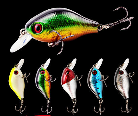5 màu 6CM/7.8g 3D Mắt nhựa Hard Bait Casting Trolling 0.50m-1.5m Floating Crank Mồi câu cá