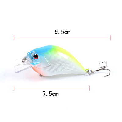 6 màu 7.5cm/15.2g 3D mắt nhựa mồi cứng 0.30m-3m nổi crank cá mồi