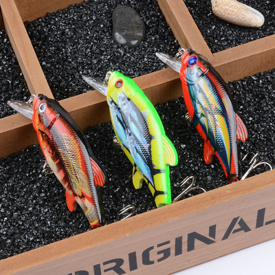 3 màu 4.3CM/4.4g 6# Hooks 3D Mắt Sơn nhựa mồi 0.30m-0.6M Động cơ lượn lượn