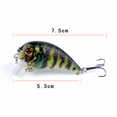 6 màu 5.3CM/9g 6# Hooks 3D Mắt Sơn nhựa mồi 0.30m-0.9M Trình quay nổi Mồi câu cá