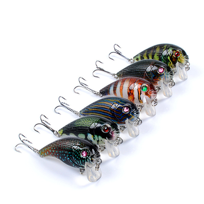 6 màu 5.3CM/9g 6# Hooks 3D Mắt Sơn nhựa mồi 0.30m-0.9M Trình quay nổi Mồi câu cá