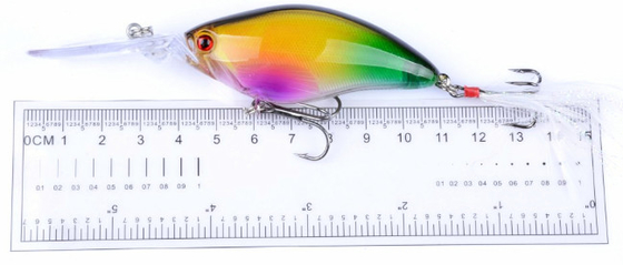 6 màu 11CM/18g 4# Hooks 3D Eyes Laser Bait 0.30m-1.5M Floating Crank Lure