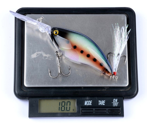 6 màu 11CM/18g 4# Hooks 3D Eyes Laser Bait 0.30m-1.5M Floating Crank Lure