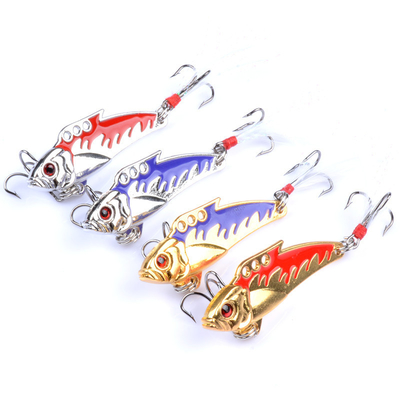 4 màu 5cm/8g 8# Lông móc đầy đủ Lớp bơi cứng mồi VIB Mồi câu cá