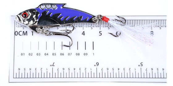 4 màu 5cm/8g 8# Lông móc đầy đủ Lớp bơi cứng mồi VIB Mồi câu cá