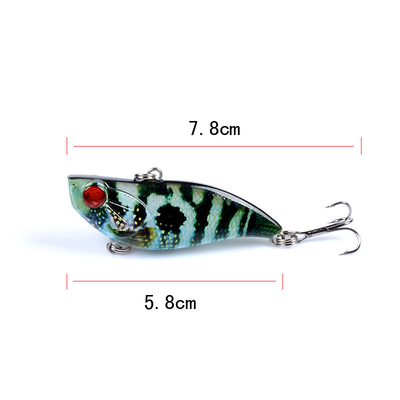 Lớp bơi đầy màu VIB câu cá mồi cứng mồi 7 màu 5.8cm 8# móc
