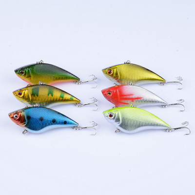 6 màu 7CM/15.80g 6# 3D mắt đầy đủ Lớp bơi cứng mồi VIB Mồi câu cá