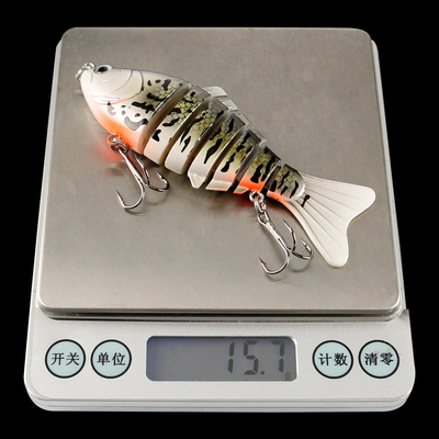 6 màu 10 cm/16g 3D mắt nhựa mồi ngâm Minnow Seven Multi Jointed mồi câu cá