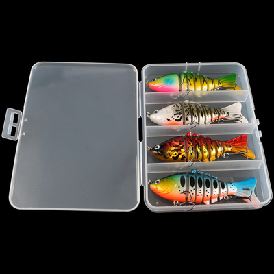 6 màu 10 cm/16g 3D mắt nhựa mồi ngâm Minnow Seven Multi Jointed mồi câu cá
