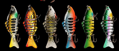 6 màu 10 cm/16g 3D mắt nhựa mồi ngâm Minnow Seven Multi Jointed mồi câu cá