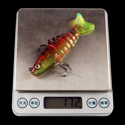 3 màu 9CM / 17g 6 # Hooks 3D Mắt nhựa mỏng mồi bơi đầy đủ lớp đa khớp mồi câu cá