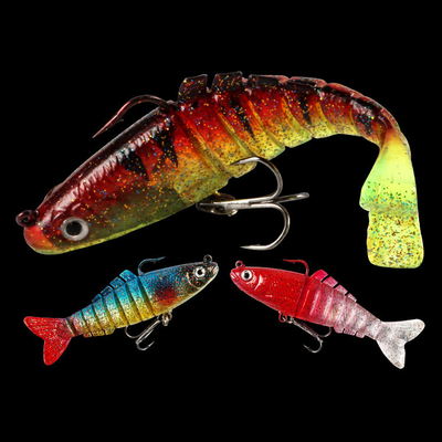 3 màu 9CM / 17g 6 # Hooks 3D Mắt nhựa mỏng mồi bơi đầy đủ lớp đa khớp mồi câu cá