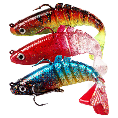 3 màu 9CM / 17g 6 # Hooks 3D Mắt nhựa mỏng mồi bơi đầy đủ lớp đa khớp mồi câu cá