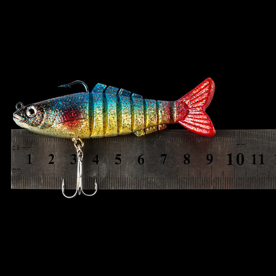 3 màu 9CM / 17g 6 # Hooks 3D Mắt nhựa mỏng mồi bơi đầy đủ lớp đa khớp mồi câu cá