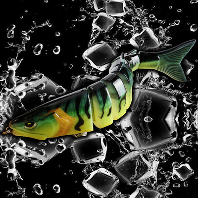 12 màu 12CM/20g 3D mắt nhựa mồi ngâm Minnow 8 Multi-jointed mồi câu cá
