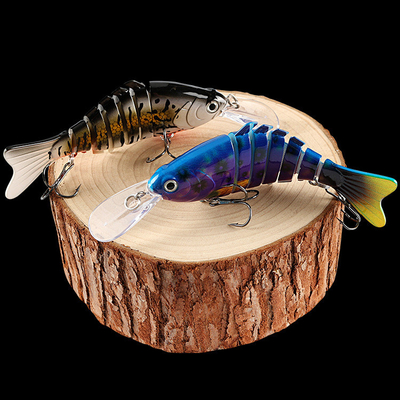 10 màu 12cm/23g 3D mắt nhựa mồi ngâm Minnow Seven Multi-jointed mồi câu cá
