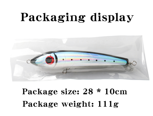 5 màu 23CM/90g 3D Mắt gỗ rắn mồi treble móc cá ngừ cá mồi bút chì gỗ mồi câu cá