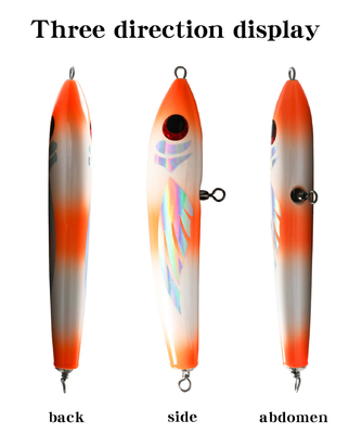 5 màu 23CM/90g 3D Mắt gỗ rắn mồi treble móc cá ngừ cá mồi bút chì gỗ mồi câu cá