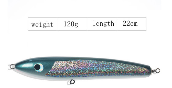 4 màu 22CM/120g Abalone Shell Wood Bait Treble Hooks Tuna Fishlure bút chì