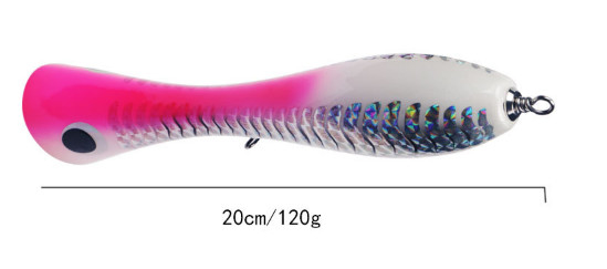 3 màu 20CM/120g Laser phủ gỗ mồi treble móc móc lớnmouth bass đầu rắn Popper gỗ câu cá mồi