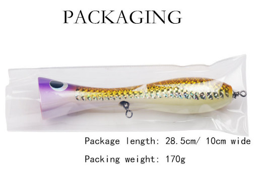 3 màu 20CM/120g Laser phủ gỗ mồi treble móc móc lớnmouth bass đầu rắn Popper gỗ câu cá mồi