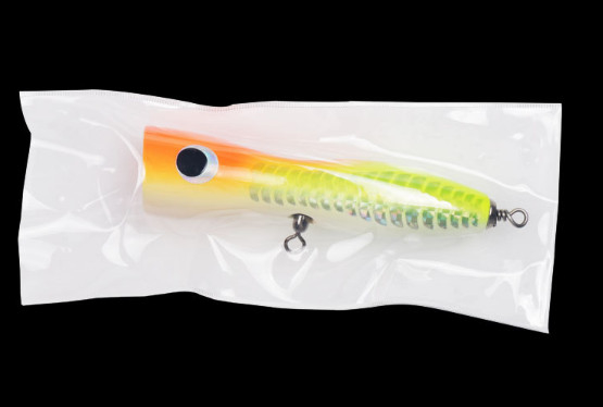 5 màu 15CM/65g gỗ mồi treble móc nước tác động lớn miệng bass đầu rắn Popper gỗ câu cá mồi