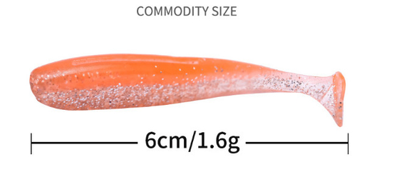 14 Màu sắc 6CM/1.6g 20PCS/Bag Mullet Fish Bait Dragonfly Sinking PVC Soft Lures Lure đánh bắt cá
