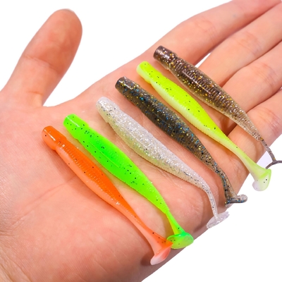 T Tail Sinking Pencil Silicone Larva Soft Lures Fishing 6CM 1.4g 20PCS/Bag