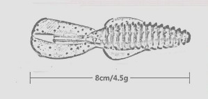 Tôm Bionic Silicone Worm Soft Lure 12 màu 8CM 4.5g 10PCS / Bag