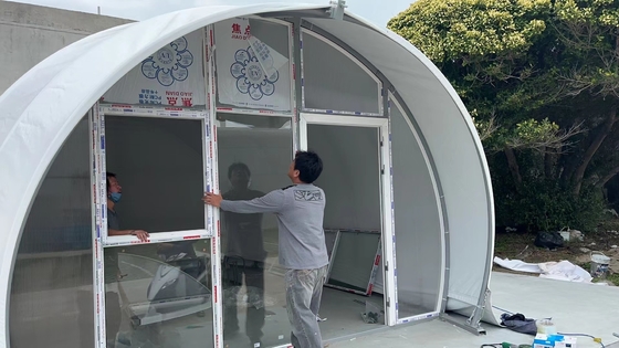 5mx7m ngoài trời Cắm trại Shell Tent Thép khung cách ly ấm