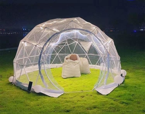 Thép Frame Cà phê Geodetic Dome Tent Clear PVC Cho Nhà hàng